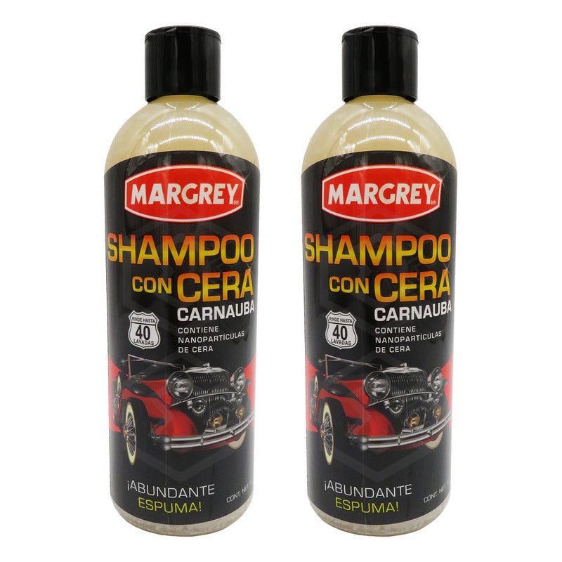 2 Shampoo Con Cera Autos Y Motos 1lt Alta Espuma Margrey