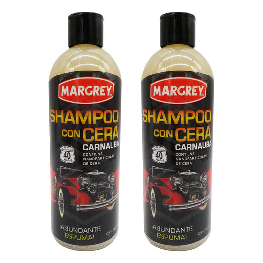 2 Shampoo Con Cera Autos Y Motos 1lt Alta Espuma Margrey