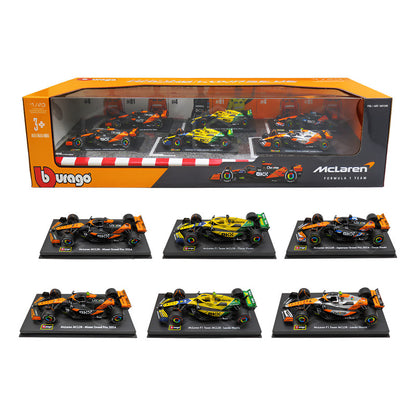 Mclaren Bburago Kit 6 Autos Formula 1 Colección Escala 1:43 Naranja