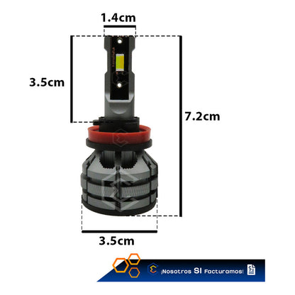 2 Focos Led H11 Ventilador Alta Baja Tricolor 18000lm 12-24v H11