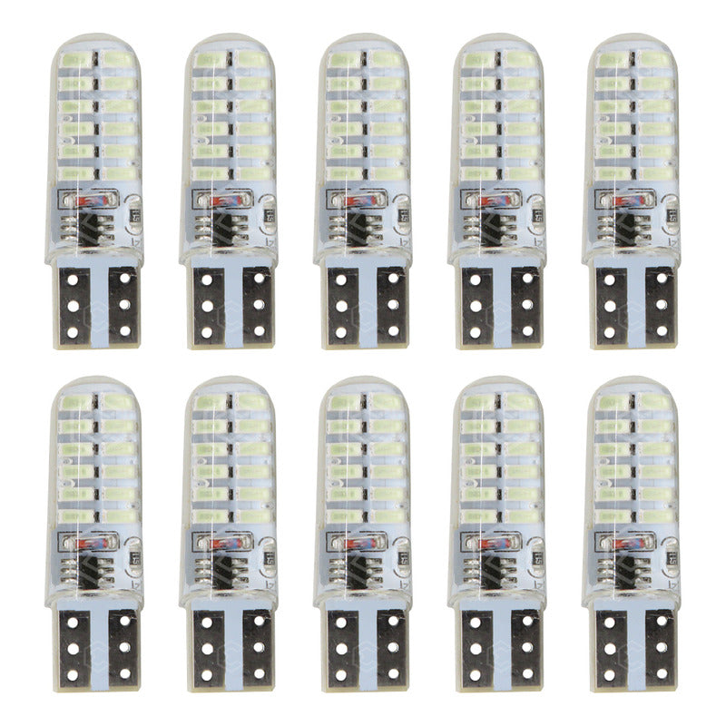 Kit 10 Focos De Pellizco 24 Leds Smd T10 Gel Luz Estrobo 12v