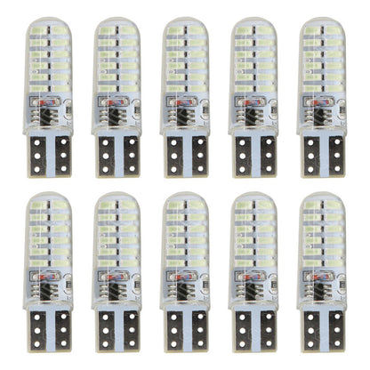 Kit 10 Focos De Pellizco 24 Leds Smd T10 Gel Luz Estrobo 12v