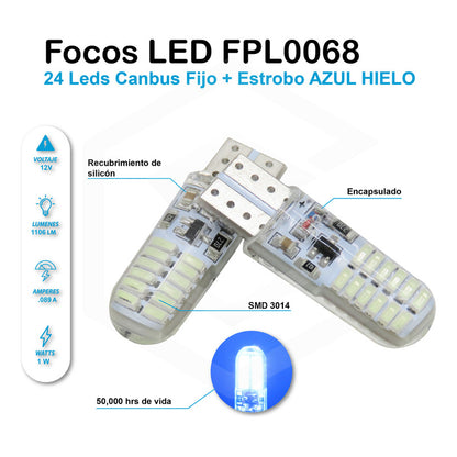Par De Focos De Pellizco 24 Leds Canbus Fijo+estrobo 12v