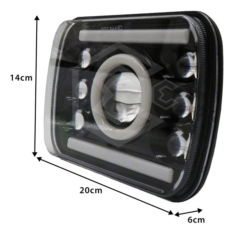 Par De Faros Unidad 5x7 Led Cree Luz Cortesía 7 Lupas 12-24v