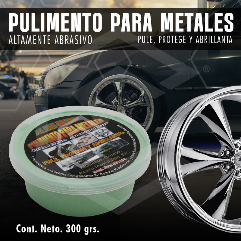 Pulimento Para Metales Aluminio Cromo Acero Acabado Espejo