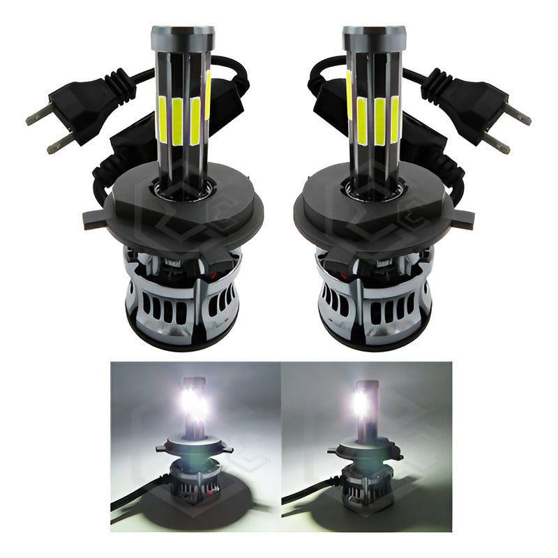 Kit Focos H7 Led Cob 10 Caras Cn Ventilador Alta O Baja 360° H7