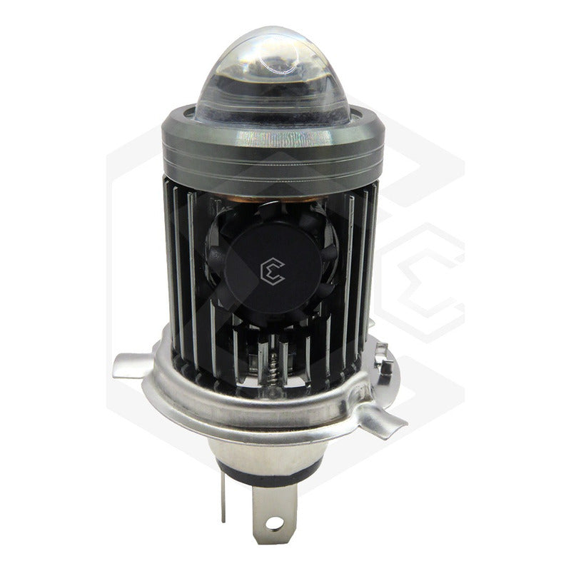 Foco Moto H4 Lupa Con Ventilador Ba20d Bicolor 6 Leds Csp T