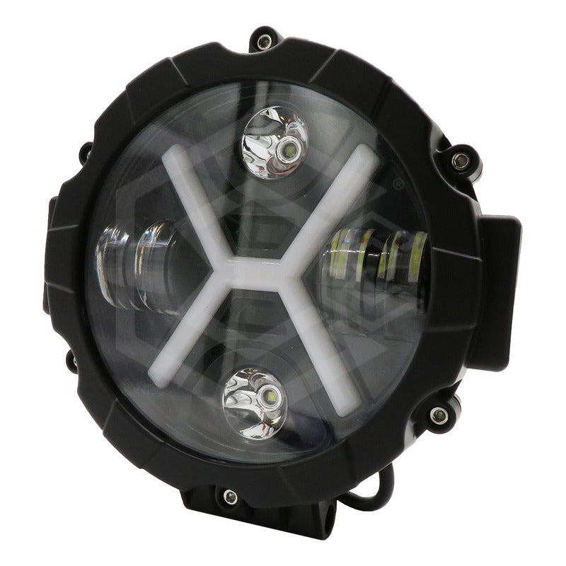 Par Faros Led Auxiliar Luz Blanca En X 24000lm 6 Leds 12-24v Negro