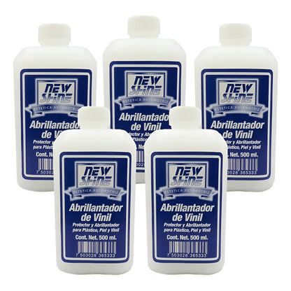 5 Abrillantador De Vinil Plastico Y Piel Liquido 1000ml Blanco