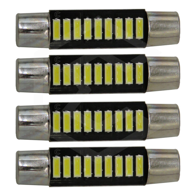 4 Focos Fusible Festoon 28mm Y 31mm T6.3 Con 9 Led Viseras