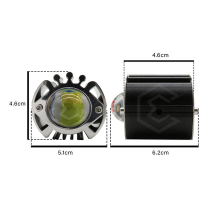 Par De Faros 12 Leds Con Lupa Ojo Demonio 5 Funciones 12-24v