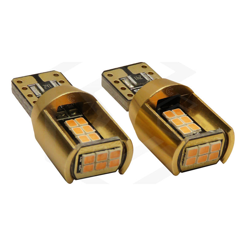 Par De Focos De Pellizco T10 18 Leds Canbus Aluminio 12v