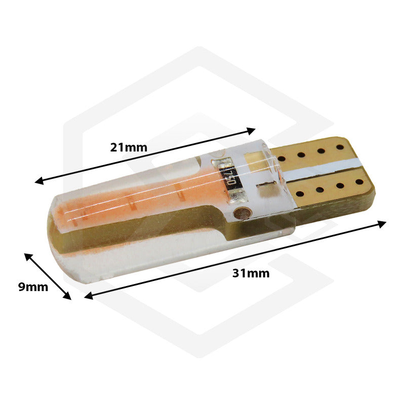 Kit 5 Pares Focos Led Cob Grande Pellizco T10 Silicon Auto