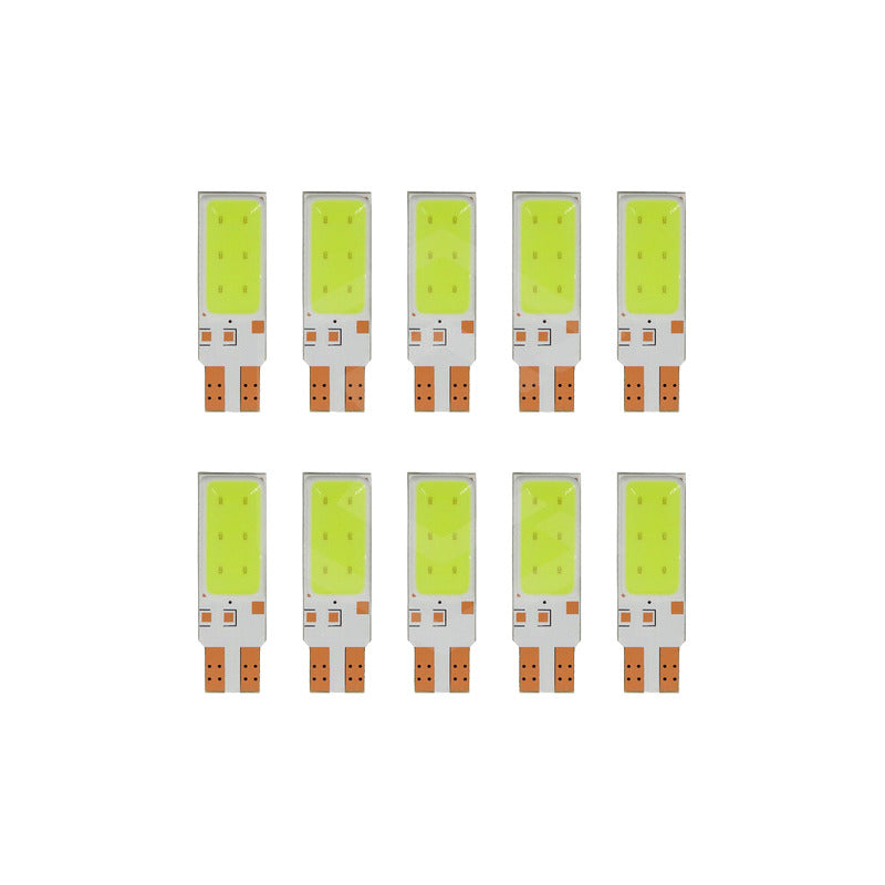 Kit De 10 Focos Pellizco T10 Led Cob Luz Interior Placa 12v