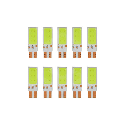 Kit De 10 Focos Pellizco T10 Led Cob Luz Interior Placa 12v