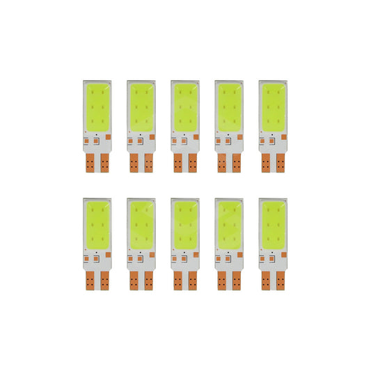 Kit De 10 Focos Pellizco T10 Led Cob Luz Interior Placa 12v
