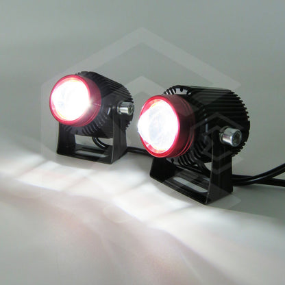 Faros De Lupa Bicolor  10-60v 20w Ventilador 5 Funciones Ambos Lados