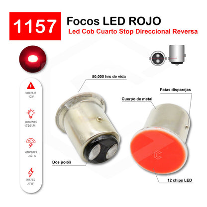 4 Focos 1156 1157 Led Cob Cuarto Stop Direccional Reversa