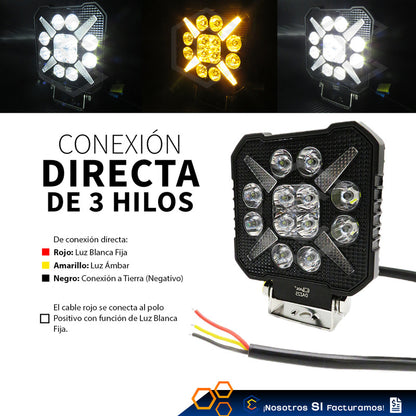 Par De Faros 24 Leds Bicolor Fijo Secuencial 12-24v