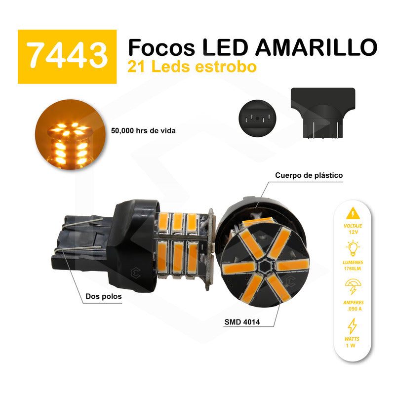 Par 2 Focos 3157 1156 1157 7440 7443 1176 21 Leds Estrobo
