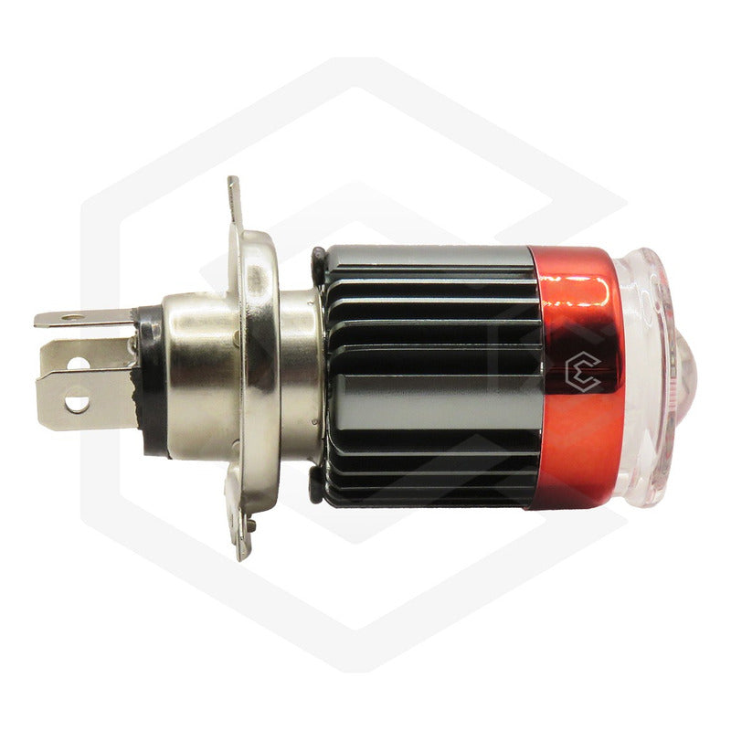 Foco Moto H4 Lupa Proyector Ba20d 24 Led Bicolor 4 Funcionet