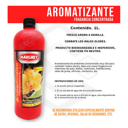 5 Fragancia Concentrada Vainilla 1lt Margrey Vainilla