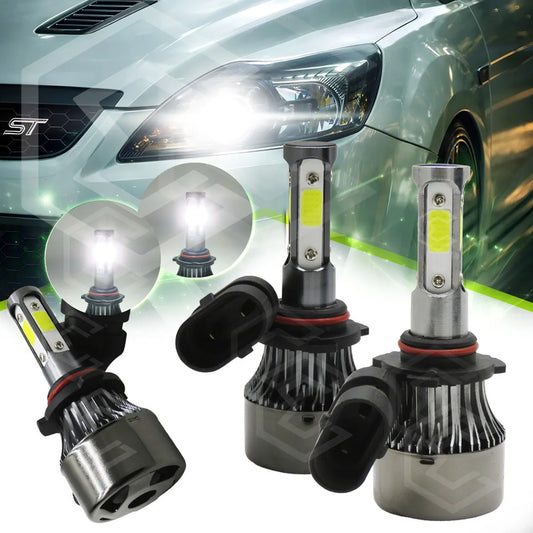 2 Focos Led 9005 4 Caras Ventilador Alta Baja 16000lm 9-32v 9005