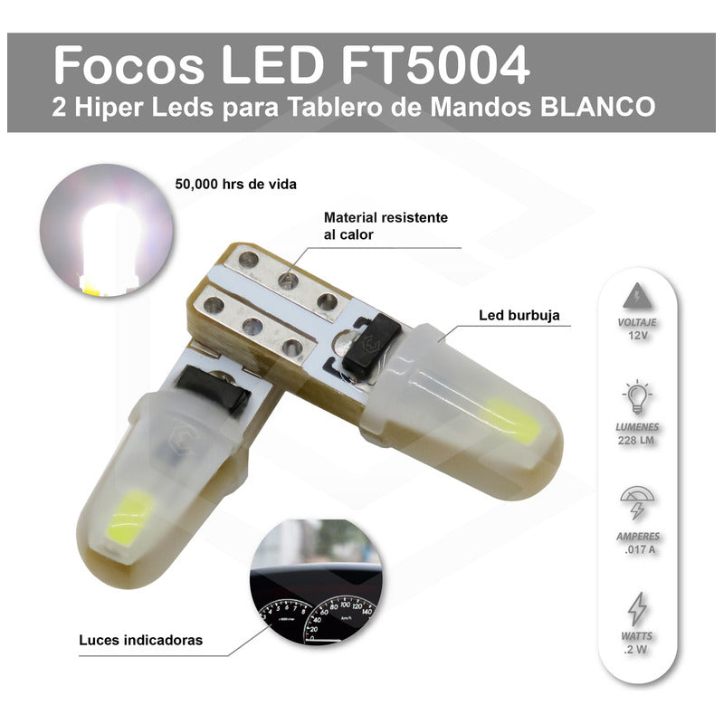 Kit 10 Focos Led Tablero Cluster T5 2721 12v 7 Colores