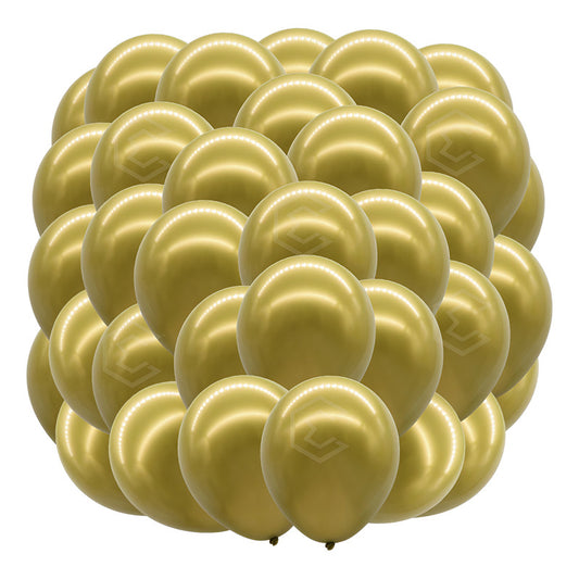 Bolsa 50 Globos Dorado Oro Metalico #10 Fiestas Bodas Latex Dorado Oro Metalico