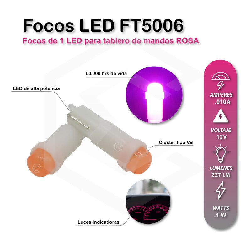 Kit 10 Focos 1 Led Pellizco T5 2721 Tablero Cluster Tipo Vel