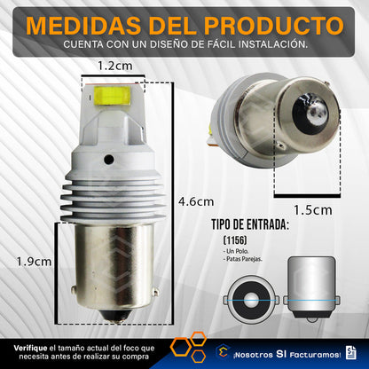 Par De Focos 1156 12 Leds Csp Canbus Fijo 10-60v 11w 1100lm