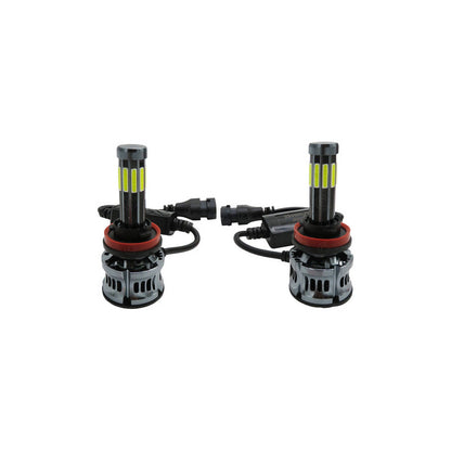 Kit Focos H8/h9/h11 Led Cob 10 Caras Ventilador Alta O Baja H8/h9/h11