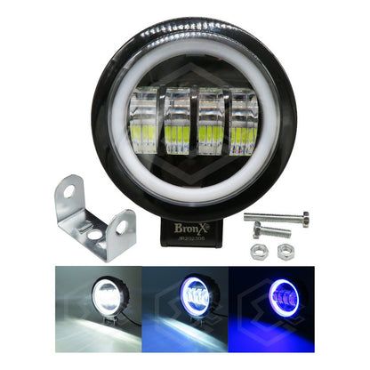 Par Faros Redondo 4 Hiper Lupa Ojo Ángel Gel Cob Estrobo