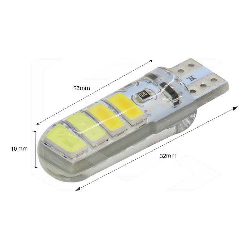 Kit 5 Pares Focos De Pellizco T10 8 Leds Estrobo En Codigo