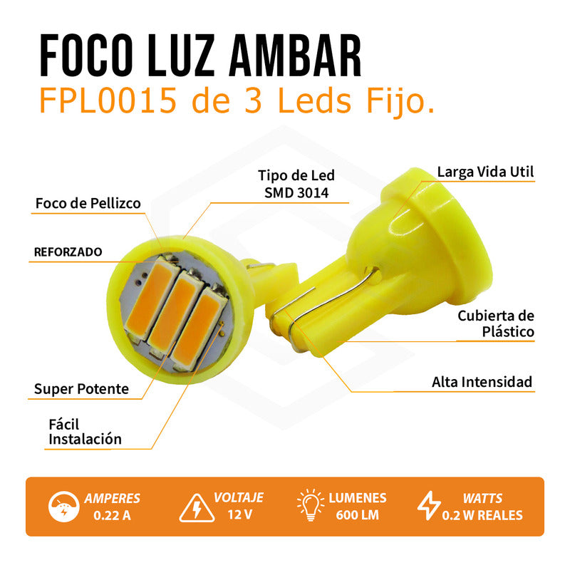 Par De Focos De Pellizco 3 Leds Grande Super Potente 12v