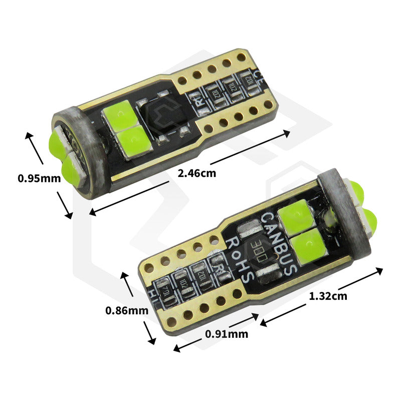 Par De Focos Pellizco 6 Led Burbuja Canbus Super Potente 12v