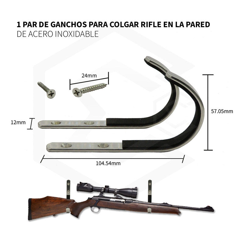 Gancho Para Colgar Rifle En La Pared De Acero Inoxidable