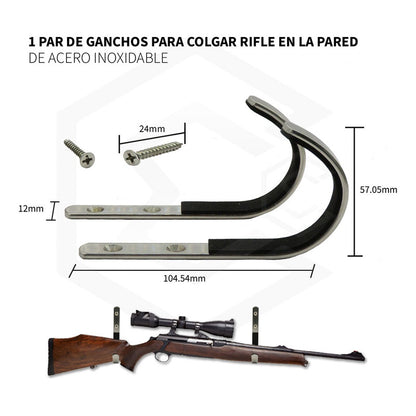 Gancho Para Colgar Rifle En La Pared De Acero Inoxidable