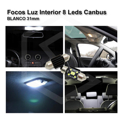 Par De Focos Luz Interior 10 Leds Canbus 31mm 36mm 39mm 41mm
