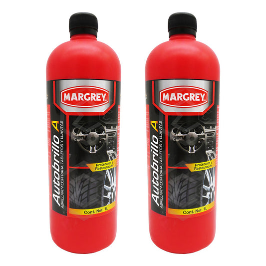 2 Autobrillo A 1l Abrillanta Protege Tablero Llanta Margrey Blanco