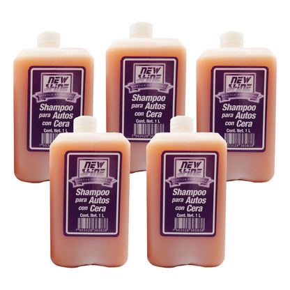 5 Shampoo Para Auto Con Cera Excelente Brillo 1 Litro
