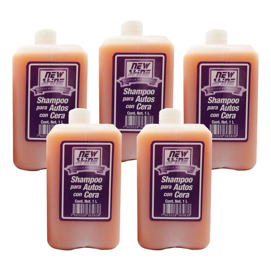 5 Shampoo Para Auto Con Cera Excelente Brillo 1 Litro