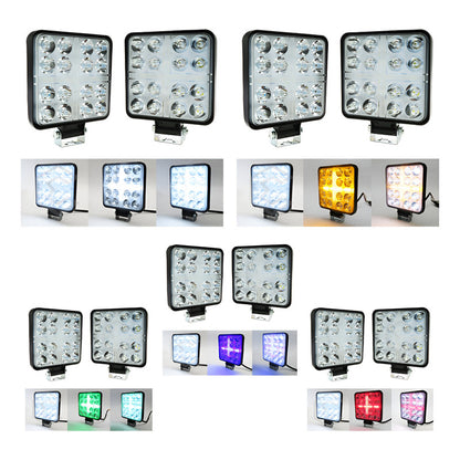 Par De Faros Cuadrados 33 Leds Aro De Luz Cruz Ip67 12-24v