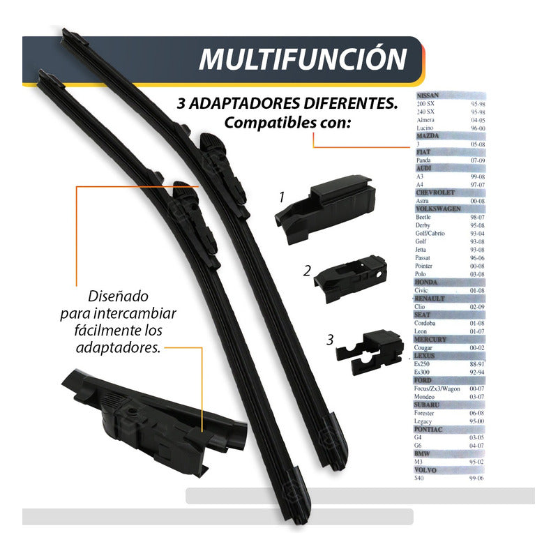 Pluma Limpiaparabrisa Tipo Banana Auto Camión Varias Medidas