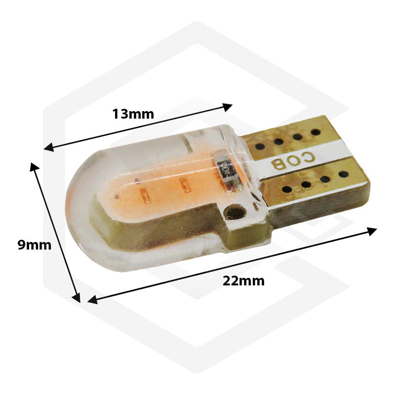 Kit 5 Pares  Focos Led Cob Pellizco T10 Silicon Auto Moto