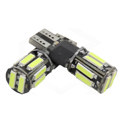 Par Focos De Pellizco 10 Leds Canbus Fijo + Estrobo T10 12v