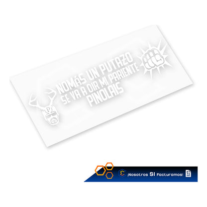 2 Calcomanía Mi Pariente Pinolais Sticker Vinil Auto 24x6cm