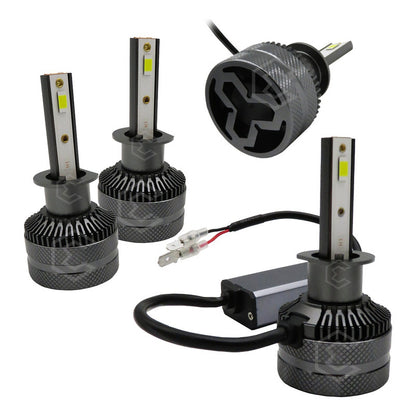 Kit Focos H1 12 Leds Csp 9-30v 43.1w Real Alta Baja 16000lm H1