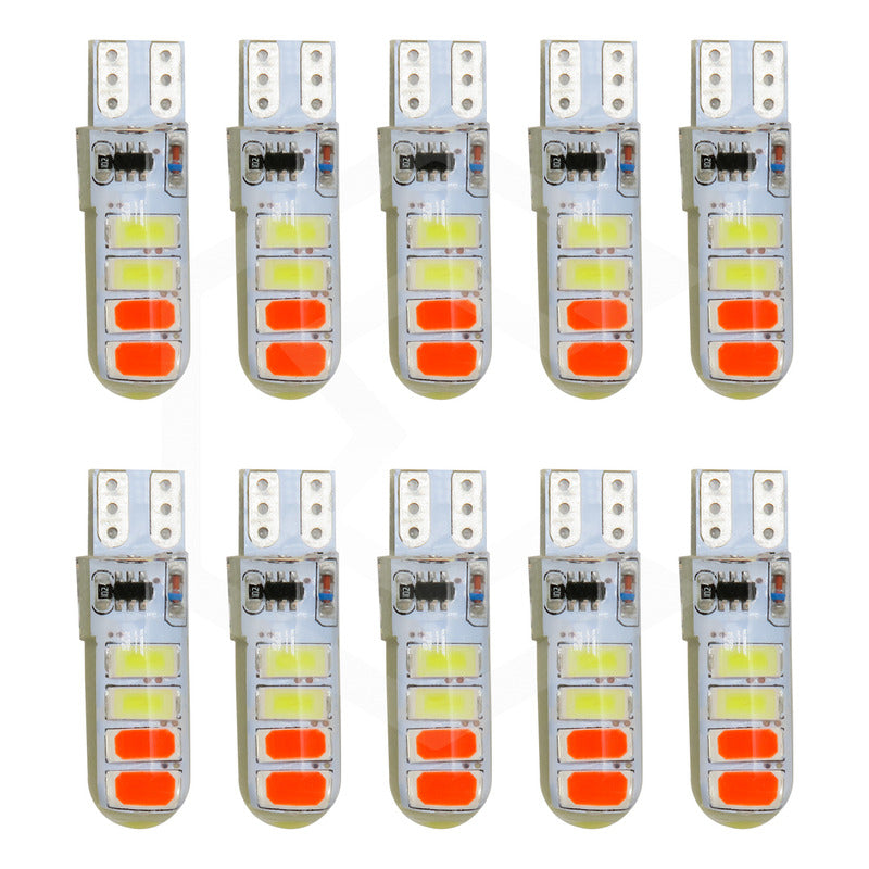Kit 5 Pares Focos De Pellizco T10 8 Leds Estrobo En Codigo