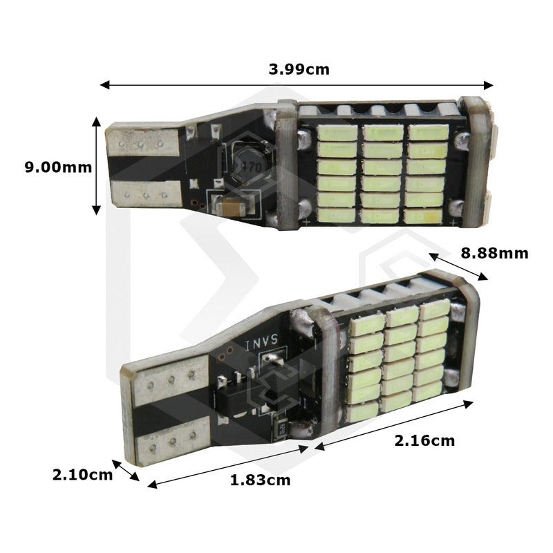 2 Foco De Pellizco Led T15 W16w T16 921 Canbus Para Reversa